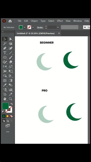 how to create easy moon shape in Adobe illustrator ✨#shorts #youtubeshorts #trending #viral