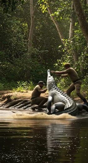 Angry Gharial Attacks Forest Ranger!