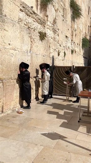 Orthodox Jews praying at the Western Wall in the Old City of Jerusalem, Israel, 2026