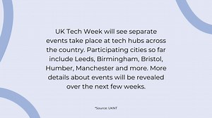 The UK's first-ever nationwide tech week will be launching in April. The three-day event will take place in cities across the country and encourage innovation in the industry. ️ #technews #careerintech #UKTechWeek | Learning People | Facebook