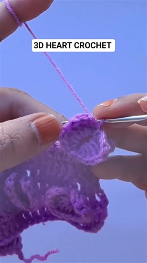 3D Heart Crochet pattern/ lace#shorts #shortsfeed