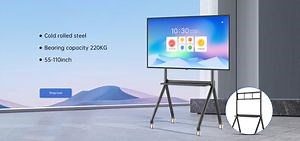 [Hot Item] Mobile TV Cart Movable Stand Adjustable TV Mount Interactive Flat Panel Display Support