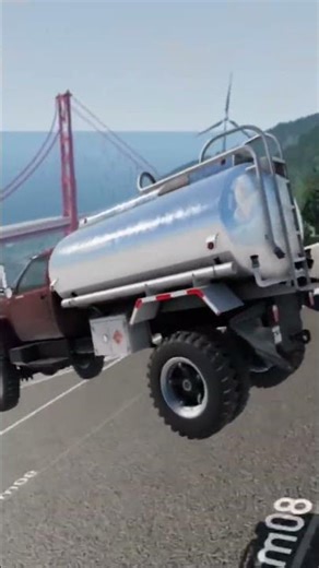 Extreme Truck Stunt Gone Wrong: BeamNG Drive Tanker Disaster# viral shorts