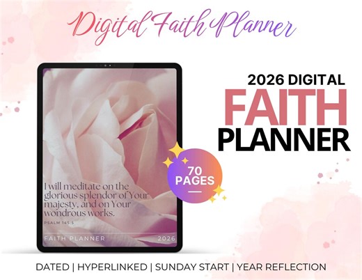 2026 Digital Faith Planner | Weekly, Hyperlinked (PDF Download) - Etsy