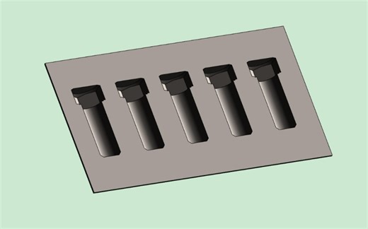 Solidworks2018螺丝吸塑包装盒实例建模，练习特征压凹命令