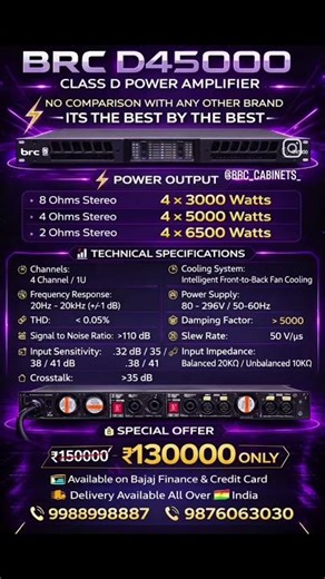 BRC D45000 ( 26000 WATTS AMPLIFIER ) @ JUST 130000 ONLY