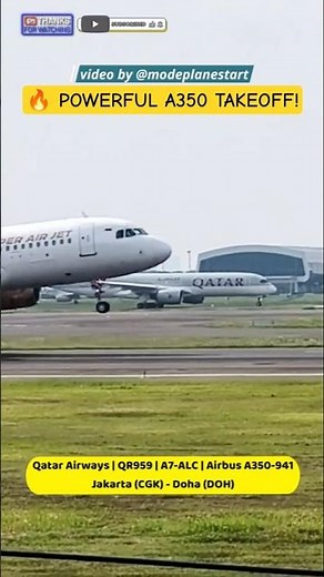 Qatar Airways A350 A7-ALC — Smooth & Powerful QR959 Departure at CGK