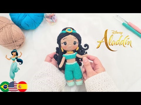 Princess Jasmine Amigurumi🩵 | Part 1/3 Outfit | Subs Spa/Eng/Port