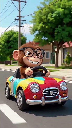 🐒🚗 Monkey Drives a Mini Car Like a Pro! | Hilarious Tiny-Car Adventure