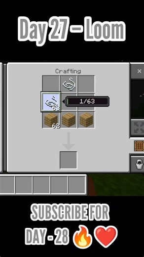 Minecraft Crafting | Day 27 – Loom 🔥❤ #minecraft #mcpe #shorts