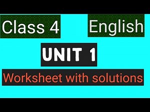#studytime Class 4/English/Chapter 1 / Worksheet with answers