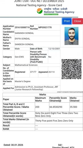 Csir net 🥲 First attempt 66 percentile ❤️😕 Without preparing #csirnet