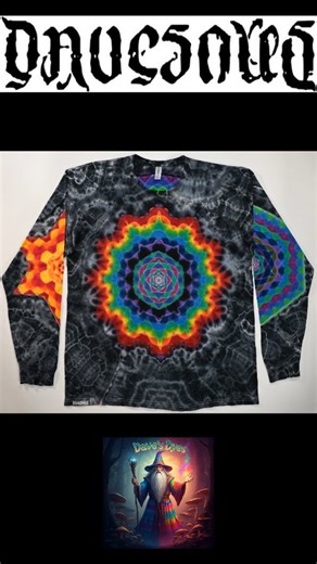 **Sold** XL Hexagon→{12/3} Dodecagram/Color Shifting Hourglass/Hexagon Left Sleeve/Hexagram Right Sleeve/Cosmic Egg-Geode Hybrid Filler Tie Dye on a Tultex 291 Long Sleeve Shirt. **Sold** #davesdyes #tiedye | Dave's Dyes