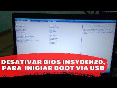 Desabilitar UEFI BIOS INSYDEH20 Rev 5.0 para BOOT de inicialização USB