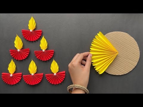 8 Diwali Wall Hanging Craft | Paper Diya Making I Diwali Decoration Ideas at Home Diwali Craft Ideas
