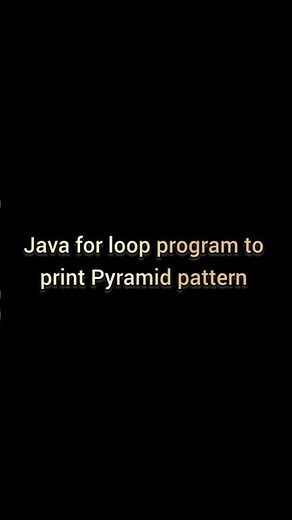 java program to print Pyramid pattern #javaprogramming #coding #viral