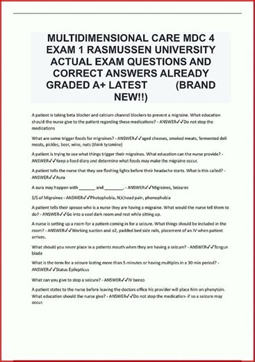 Multidimensional Care Mdc 4 Exam 1 Rasmussen University Actu video