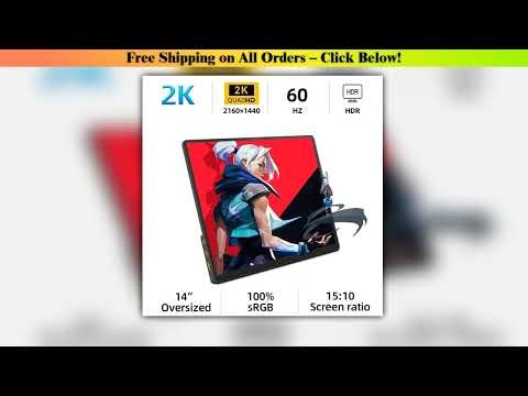 ZSUS 2160*1440 14-inch 2K Portable Monitor 60HZ For Laptop XBox PS4 / 5 Switch TV Box Cell Phone