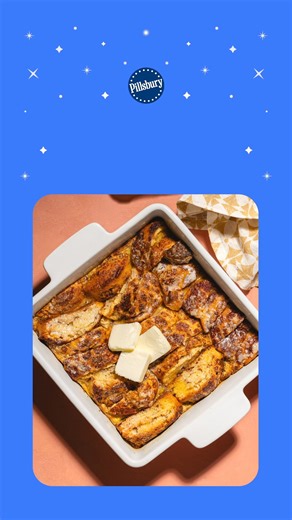 Prep the night before and wake up to holiday magic with this yummy Overnight Cinnamon Roll French Toast Casserole. | Pillsbury