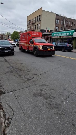 Brand New FDNY Emergency Crew Truck Passing By On McLean Ave In Yonkers, New York