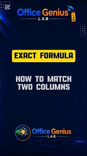 EXACT FORMULA TO MATCH TWO COLUMNS IN EXCEL | #excel #shorts #viral #msoffice #msexcel