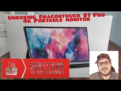 unboxing the Dragontouch S1 Pro 4k portable monitor.