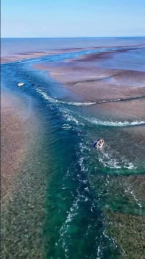 A waterfall in the ocean, Western Australia.