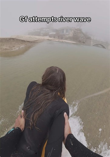 Girlfriend's Epic Attempt to Ride River Wave