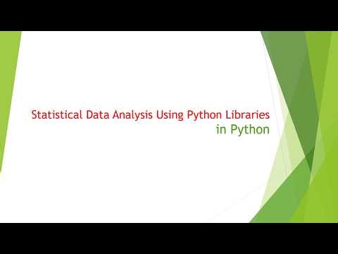 Statistical Data Analysis Using Python Libraries