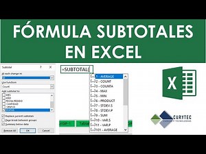 Cómo usar la Fórmula Subtotales en Excel