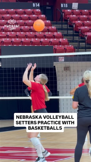 Hurrdat Sports on Instagram: "Nebraska volleyball setters Bergen Reilly and Campbell Flynn use basketballs for a setting drill to help build hand strength."