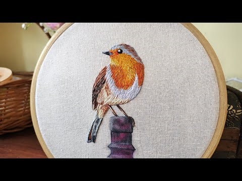 Realistic Bird Embroidery | Thread Painting | Hand Embroidery