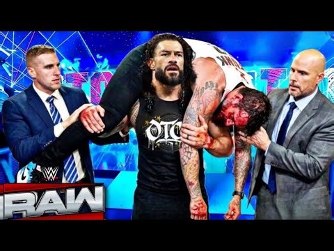 WWE Raw 16 March 2026 - Roman Reigns Heel Turn Attacks Cm Punk On Raw Highlights.