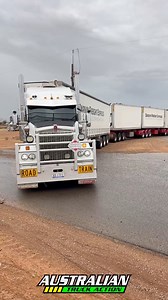 Darwin Freight Express Kenworth T610 SAR refrigerated tautliner ABB Quad road train turning out onto Yorkeys Crossing. #truck #kenworth #roadtrain | Australian Truck Action
