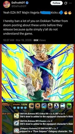 Why EZA INT Majin Vegeta DESERVED Better... #dokkanbattle #shorts