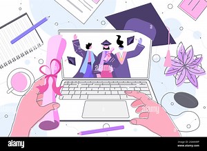 graduated students discussing during video call graduates celebrating academic diploma degree education university Stock Vector Image & Art - Alamy