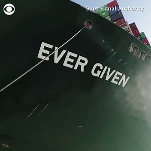 A massive container ship blocking Egypt's Suez Canal for nearly a week has been partially refloated, the Suez Canal Authority said Monday, raising hopes the busy waterway will soon be reopened for a huge backlog of ships. https://cbsn.ws/3w22su2 | CBS News