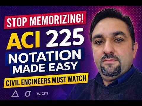 16 Lecture: STOP Memorizing! ACI 225 Notation Made Easy Civil Engineers Must Watch