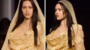 Amelia Hamlin is in lingerie at her THIRD Chanel show