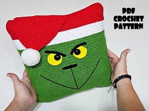 Christmas Stealer Crochet Pillow Pattern: Christmas Green Villain Cushion PDF - Etsy