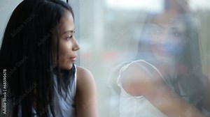 Woman Kissing Reflection of Herself
