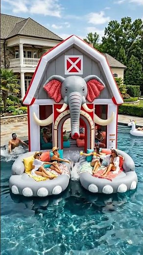 The Ultimate Giant Elephant Barn Pool Float!