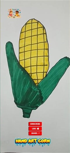 hand art corn! easy art for beginners #arts #shorts#easydrawing
