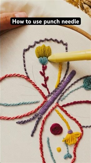DIY Punch Needle Tutorial #craft #diy #art #punchneedleart #punchneedleembroidery #ytshorts #craft