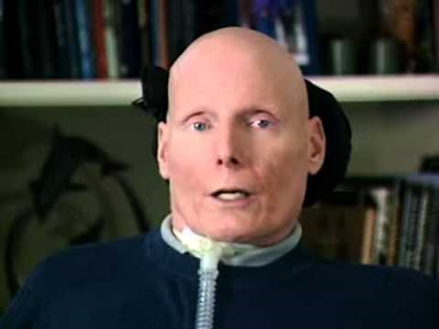 Christopher Reeve urging the UN to support stem cell research