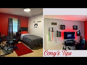 Cómo Decorar Un Cuarto De Niño O De Un Adolescente De Gamer En Rojo , Negro Y Gris