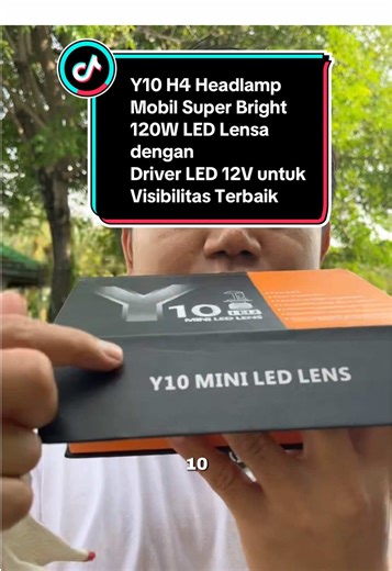 Y10 H4 Headlamp Mobil Super Bright 120W LED Lensa dengan Driver LED 12V untuk Visibilitas Terbaik #H4 #headlamp #lampuutama #Y10 #lampumobil