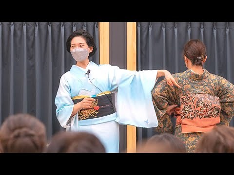 100人の前で着付けの実演を行ってきました｜長浜きものの集い