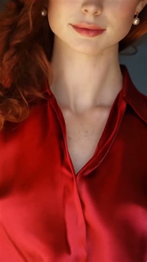 Luxe Silken Red Blouse Showcase #fashion #elegance #silkblouse