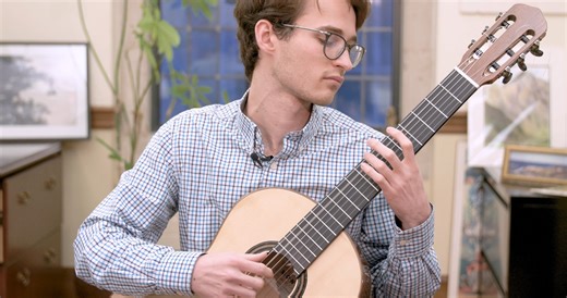 Each year, Associate Professor Adjunct of Guitar Benjamin Verdery has each of his students compose an étude for another student to perform. Here, Professor Verdery explains the assignment, and Dani Zanuttini-Frank ’22BA ’23MM performs an étude by Barbara Matthews ’23MM. This mini master class also captures the joy and camaraderie that are ever-present in the YSM guitar studio. 🎸🎸🎸 | Yale School of Music